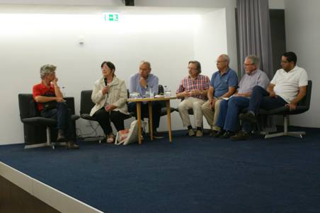 Mesa de encerramento do Encontro pela Comissão Organizadora e pelo Presidente da Junta de Fregues...