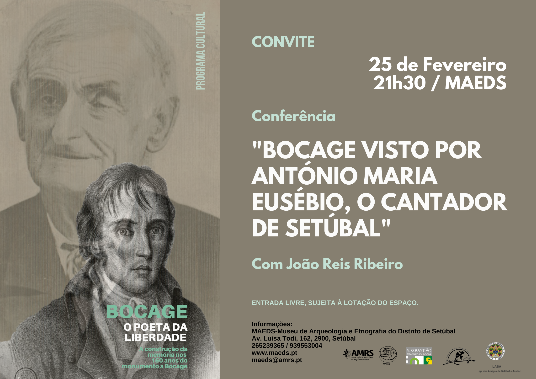 Conferência "Bocage visto por António Maria Eusébio, o Cantador de Setúbal", com João Reis Ribeiro
