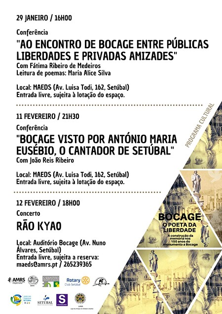 Eventos do Programa Cultural "Bocage o poeta da Liberdade. A construção da memória nos 150 anos d...